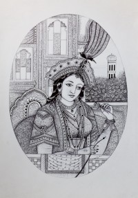 Shahzad, 12 X 17 Inch, Ballpoint on Paper , Miniature Painting, AC-SHD-008